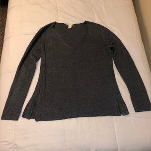 Gray V-Neck Sweater, H&M BASIC, cashmere blend